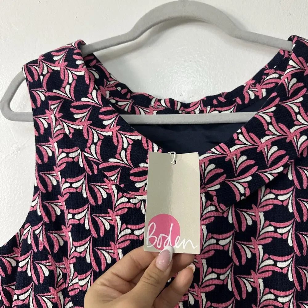 Boden Martha Pink Navy Shift Sheath Dress Pockets Work Women’s Size 12R US NWT - Picture 6 of 8